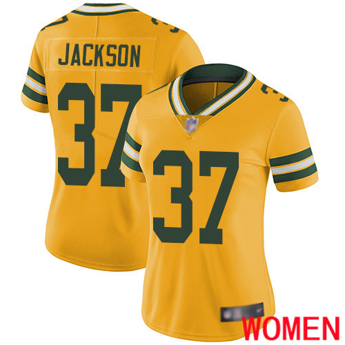 Green Bay Packers Limited Gold Women #37 Jackson Josh Jersey Nike NFL Rush Vapor Untouchable